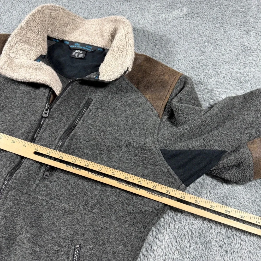 Kuhl Alpenwurx Jacket Mens Medium Berber‎ Collar Suede Panels Fleece Full Zip
